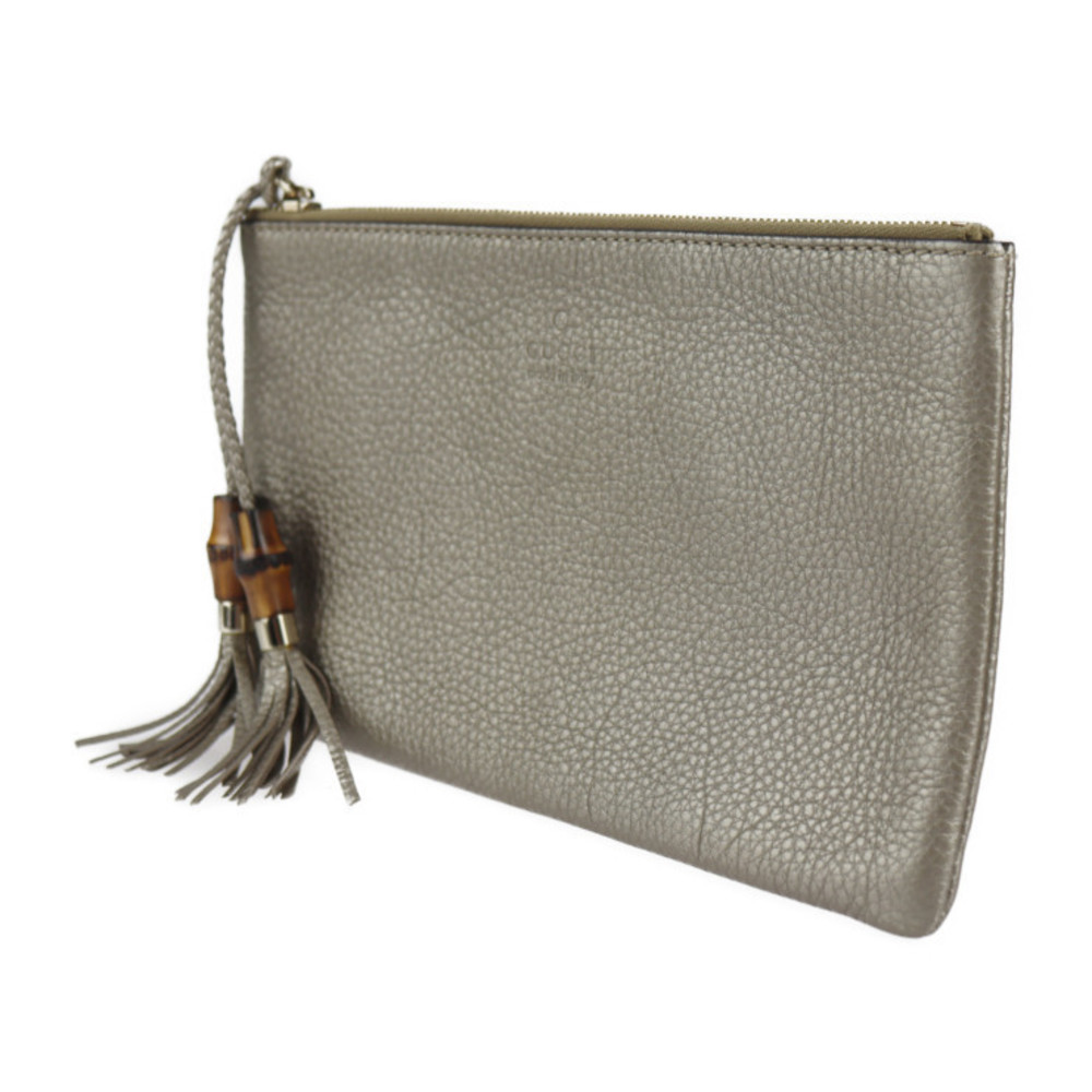 Gucci Gold Bag Bamboo Tassel Clutch Pouch